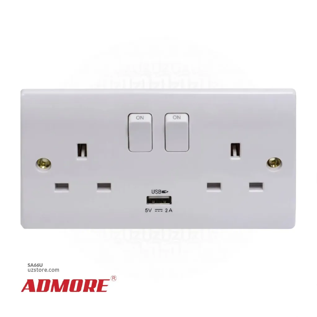 Switch Soket Double Universal 6*3 Admore (VZ0389) Admore