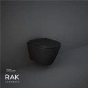 RAK Ceramics Resort 365mm Wall Hung WC - Matt Black RST23504A+RSTSC3901504