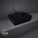 RAK Ceramic Feeling Counter Top Wash Basin Rectangle 50CM Matt Black - FEECT5000504A
