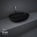 RAK Ceramic Feeling Oval Top Counter Wash Basin Matt Black FEECT5500504A