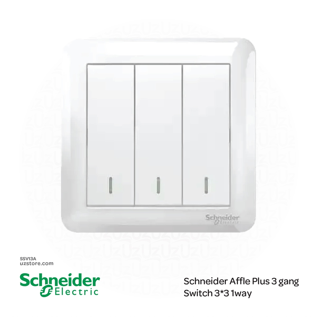 Schneider Affle Plus 3 gang switch 3*3 1way