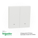 2 gang switch 3*3 2way Schneider Avatar On C White