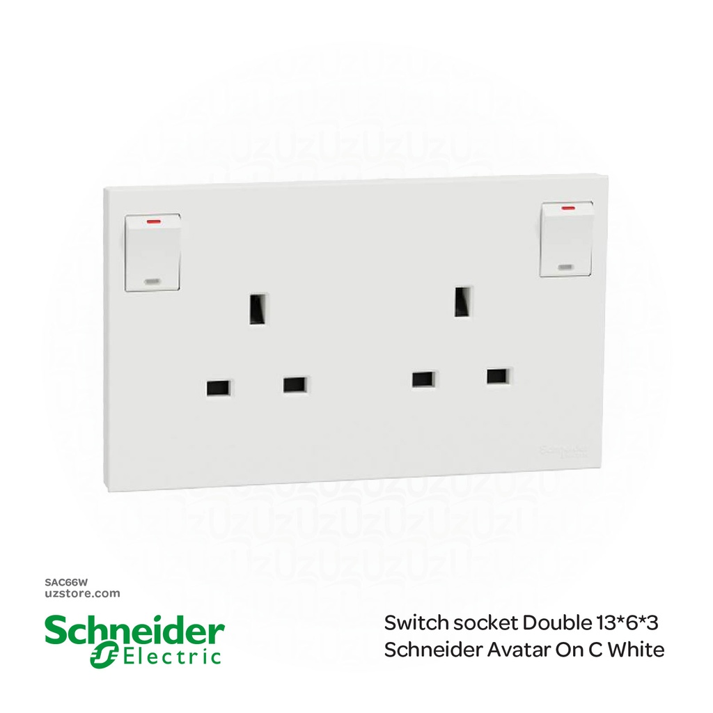 Switch socket Double 13*6*3 Schneider Avatar On C White
