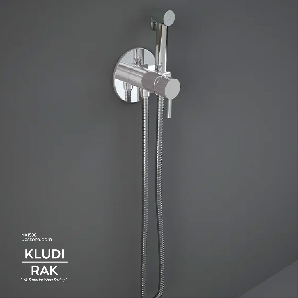 RAK Brass Spray Shattaf with Concealed DOUCHE Set with Mixer Chrome SPRDOMX0001