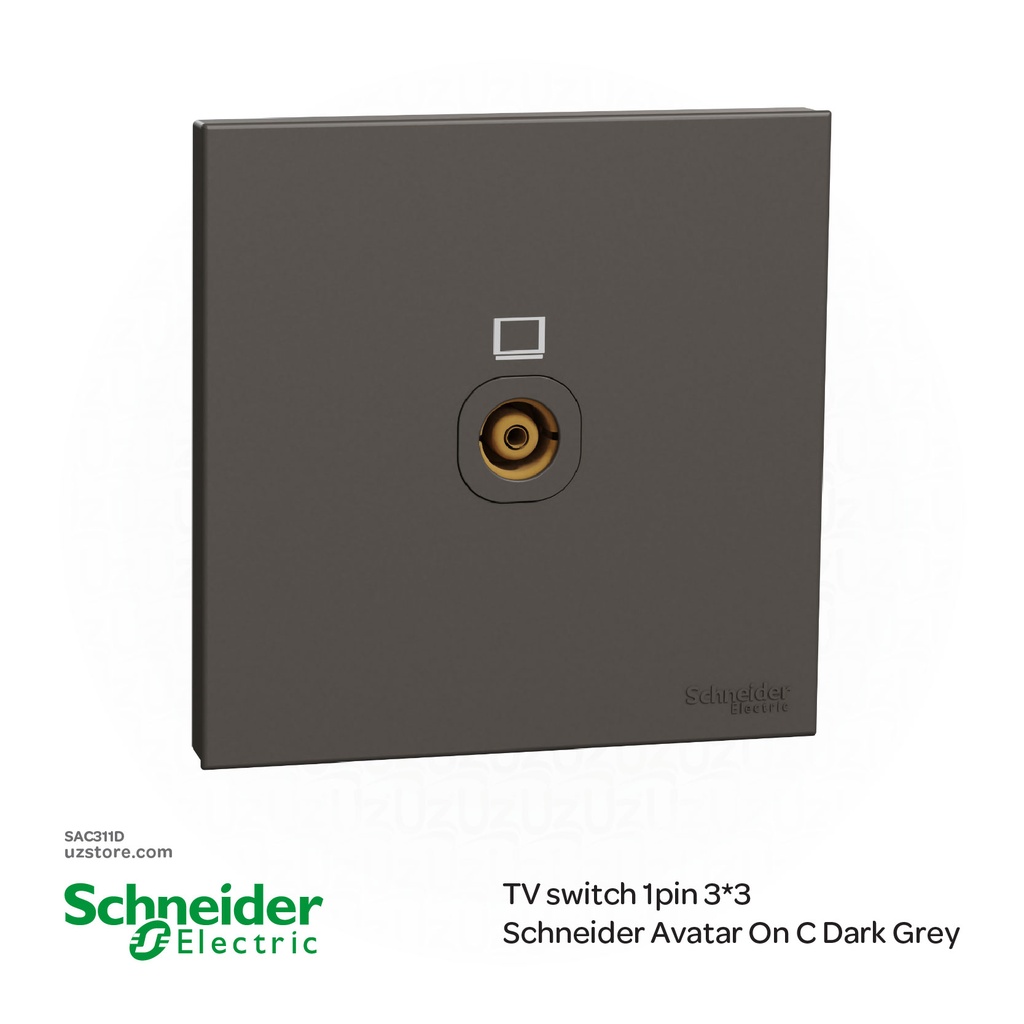 TV switch 1pin 3*3 Schneider Avatar On C Dark Grey
