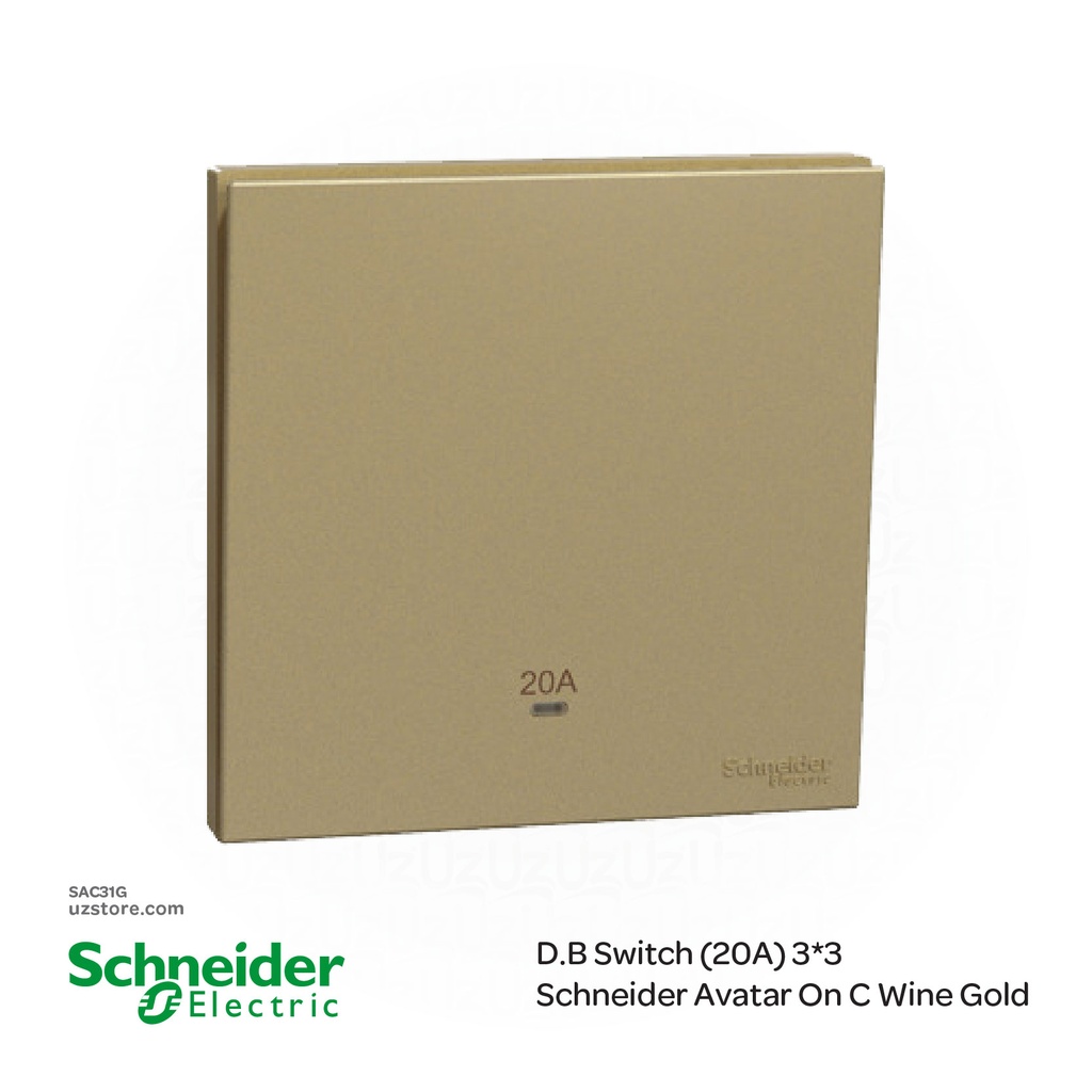 [SAC31G] D.B Switch (20A) 3*3 Schneider Avatar On C Wine Gold