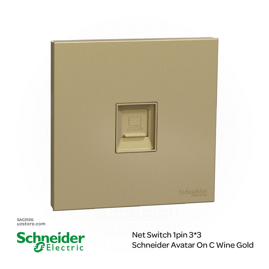 Net Switch 1pin 3*3 Schneider Avatar On C Wine Gold