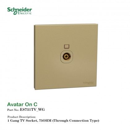 TV switch 1pin 3*3 Schneider Avatar On C Wine Gold (E8731TV-WG)