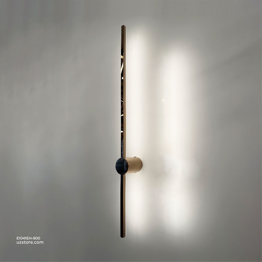 [E1041EH-900] Wall lamp H:900 Stainless steel Mirror Black 3000K , 1019-900