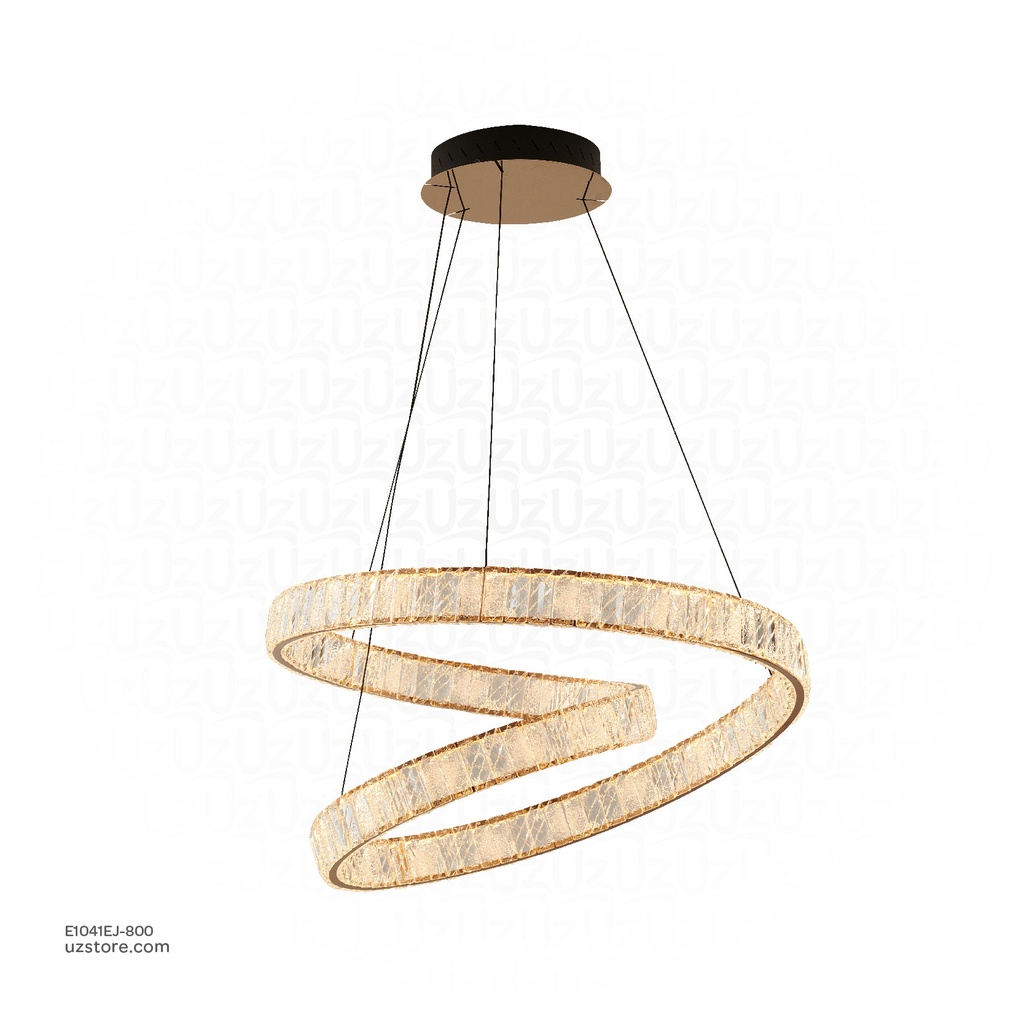Pendant lamp Ø:800*H2000 Stainless steel+Crystal Rose gold+clear 3000K , 28550-800