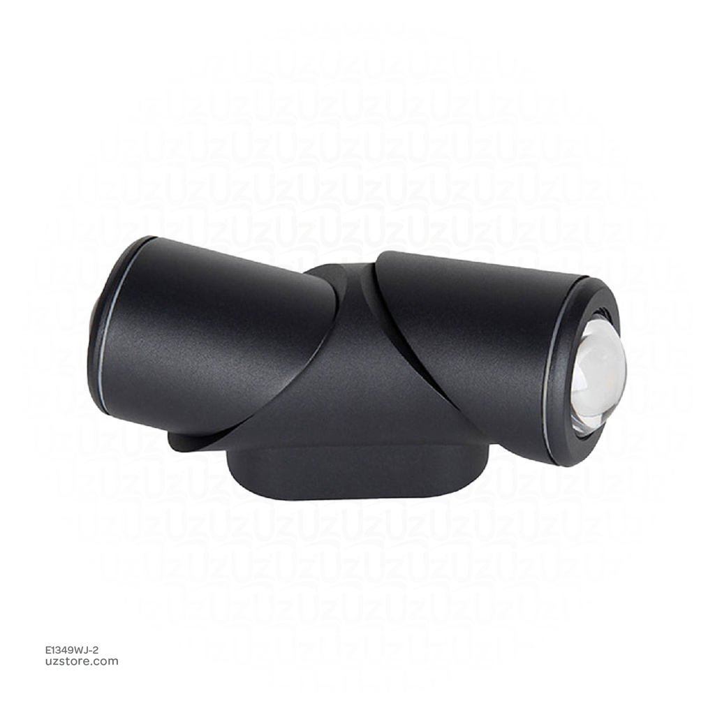 Outdoor LED light, Matt Black, 2*5W, 3000-3500K, Die casting aluminum+lens, BRIDGELUX, 80*63*180MM, SH-W0534-2T