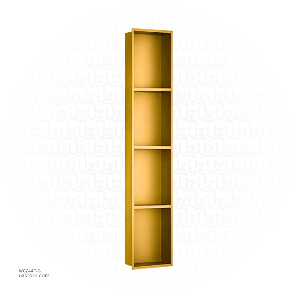 Gold Stainless steel Quadruple Niche wall with light 120x28x12.5cm , B4024K-LED-L