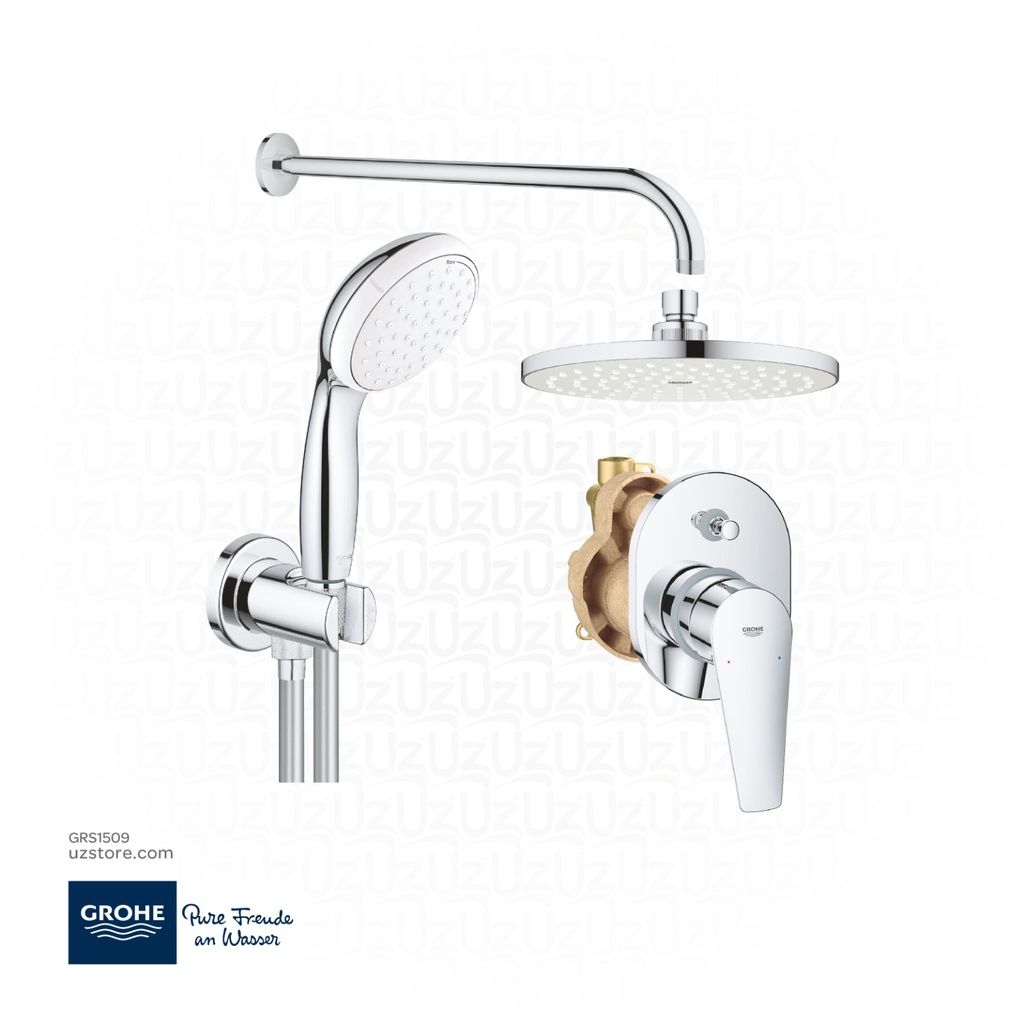 GROHE Concealed Shower Bundle 509 (BauEdge OHM set bath  +Concealed body+ Head Shower 20 cm + Hand Shower set +shower arm 40 cm ) 