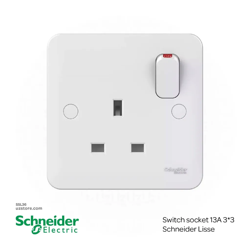 Switch socket 13A 3*3 Schneider Lisse