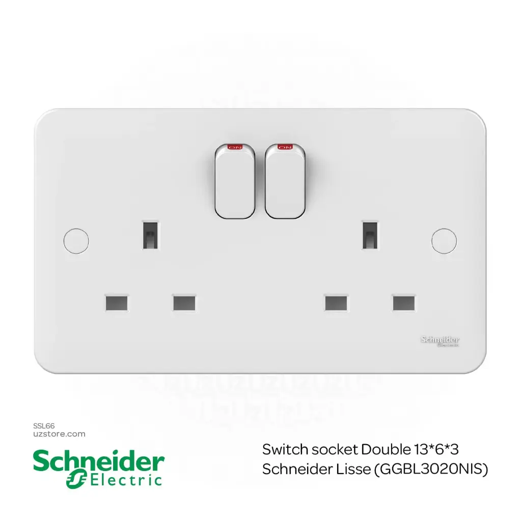 [SSL66] Switch socket Double 13*6*3 Schneider Lisse (GGBL3020NIS)