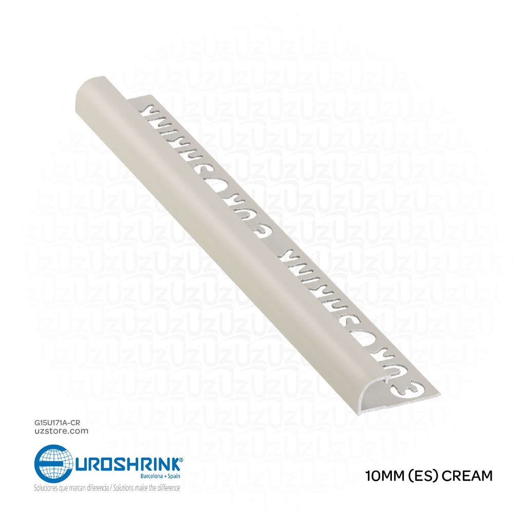 UROSHRINK Spain Tile Corner Steel Trim 171A-CR Crema 10MM (ES) Cream