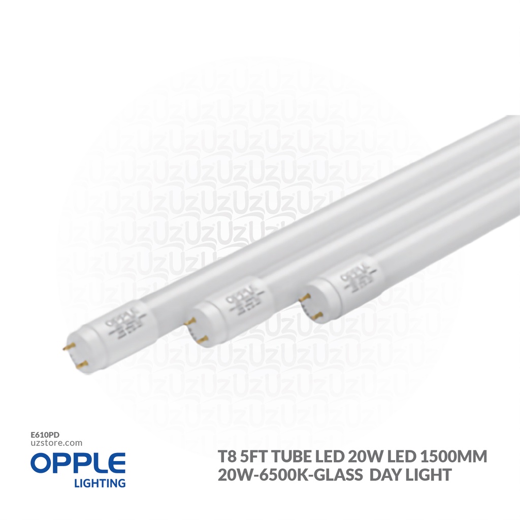 OPPLE T8 5Ft Tube LED 20W LED-P1-T8-1500mm-20W-6500K-Glass-dbl-DZ Day Light 502003009122 