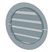 Outside round gril with screen D125 with flange D100, Aluminium ERA 10RKM ⌀100 Made in Russia