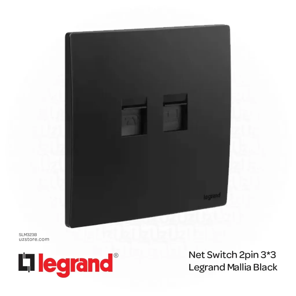 Net Switch 2pin 3*3 Legrand Mallia Black