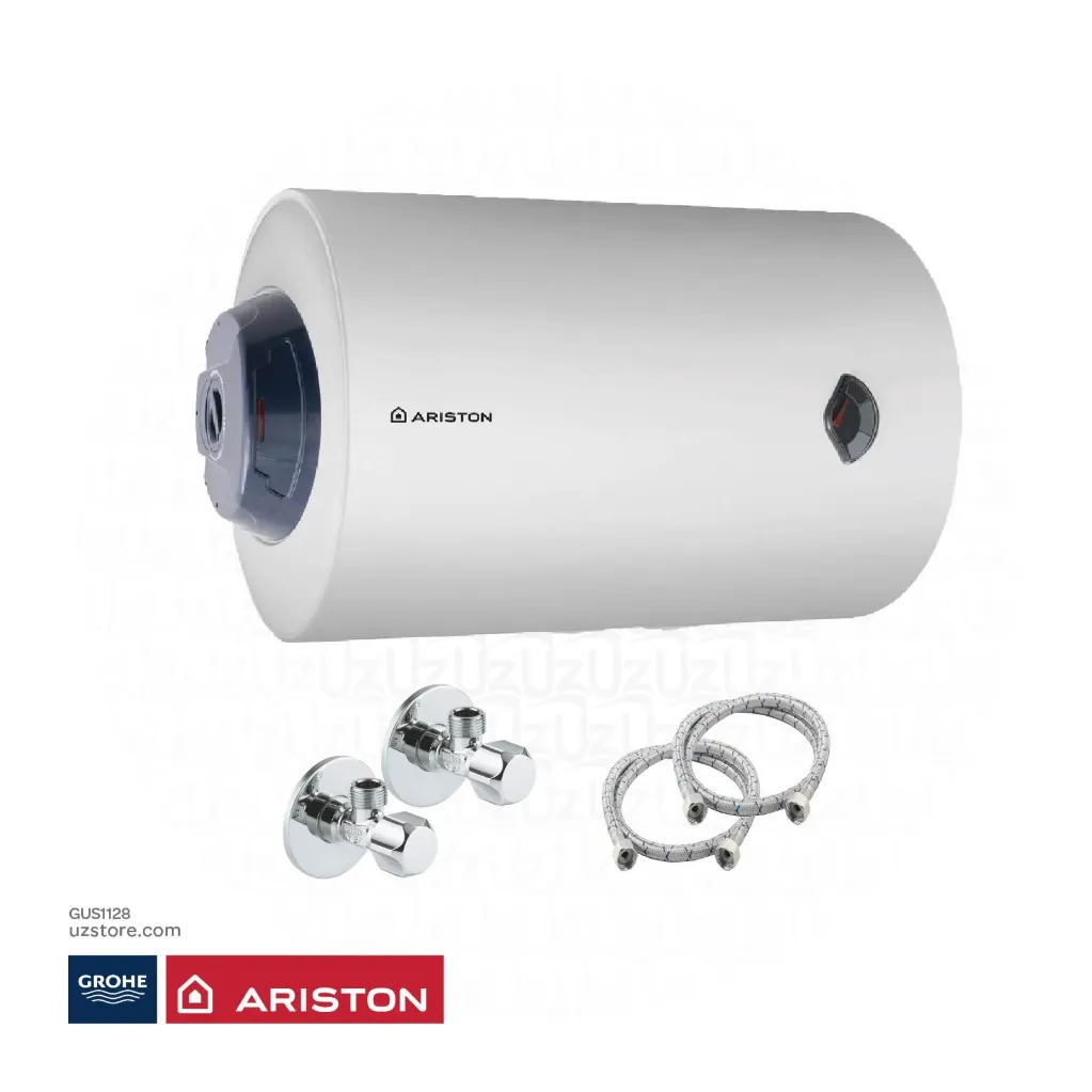 [GUS1128] ARISTON heater bundle 128 (3 ARISTON Water Heater 50Ltr Horizontal BLU R 50 + 6 GROHE Angle valve 1/2 +6 Flexible Hose) 