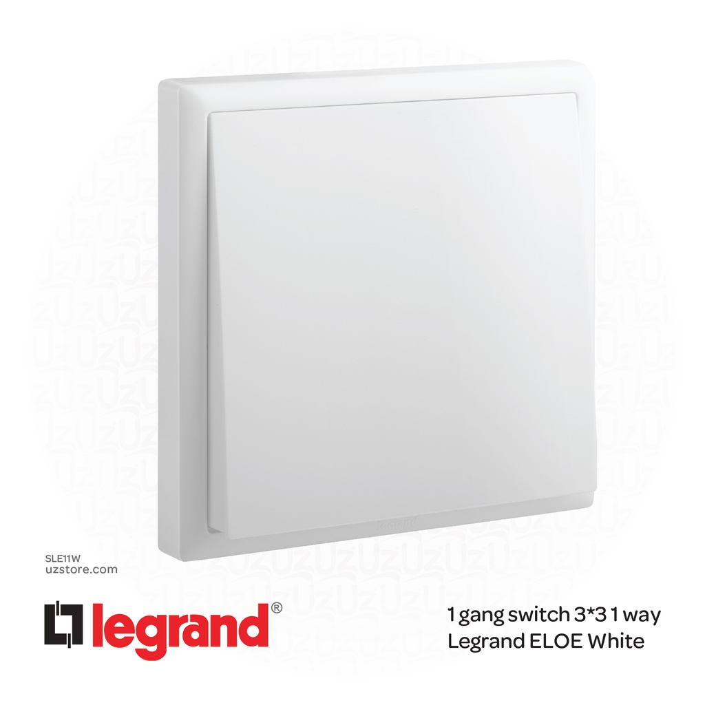 1 gang switch 3*3 1 way Legrand ELOE White
