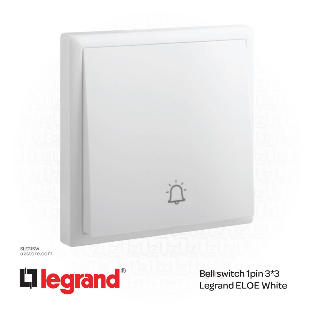 Bell switch 1pin 3*3 Legrand ELOE White