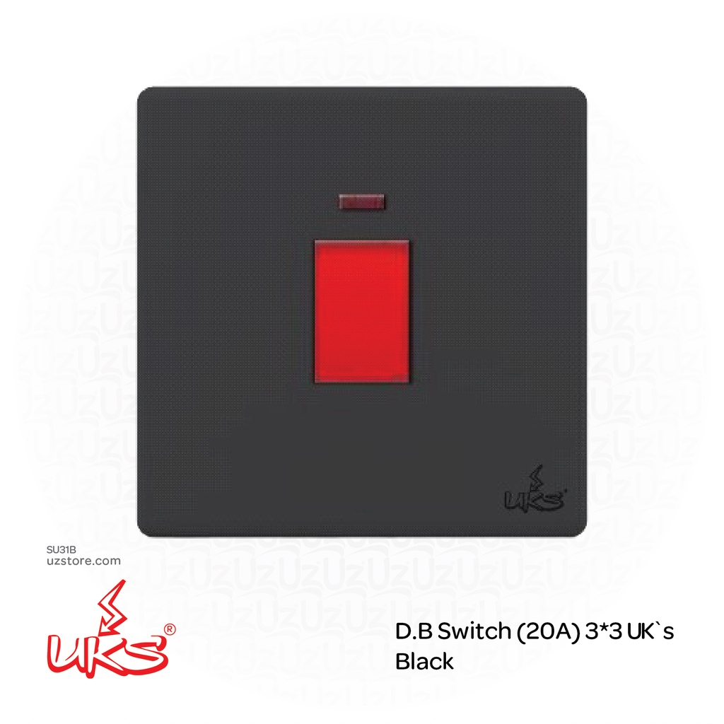 [SU31B] D.B Switch (20A) 3*3 UK`s BKV1531 Black