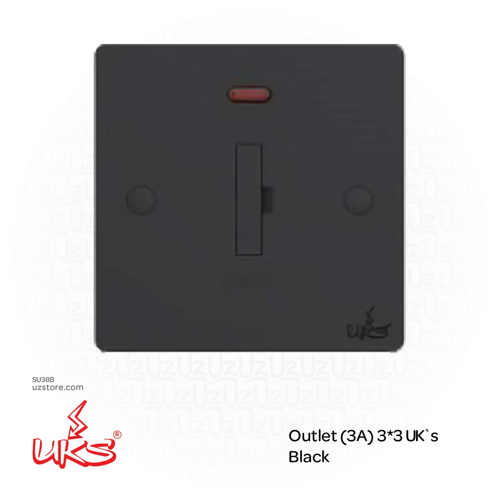 Outlet (3A) 3*3 UK`s BKV1553 Black