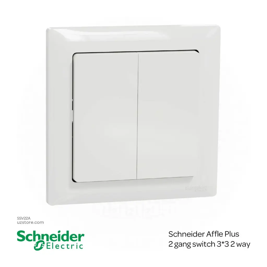 Schneider Affle Plus 2 gang switch 3*3 2 way