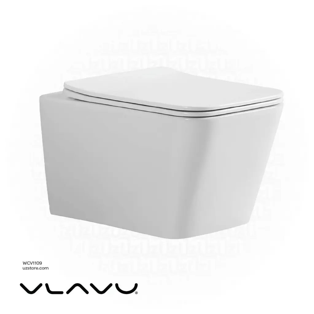 [WCV1109] Vlavu Wall-Hung WC – P-trap 180mm, UF Cover & Seat, 510×340×360mm, Glossy White – CB.16.0103