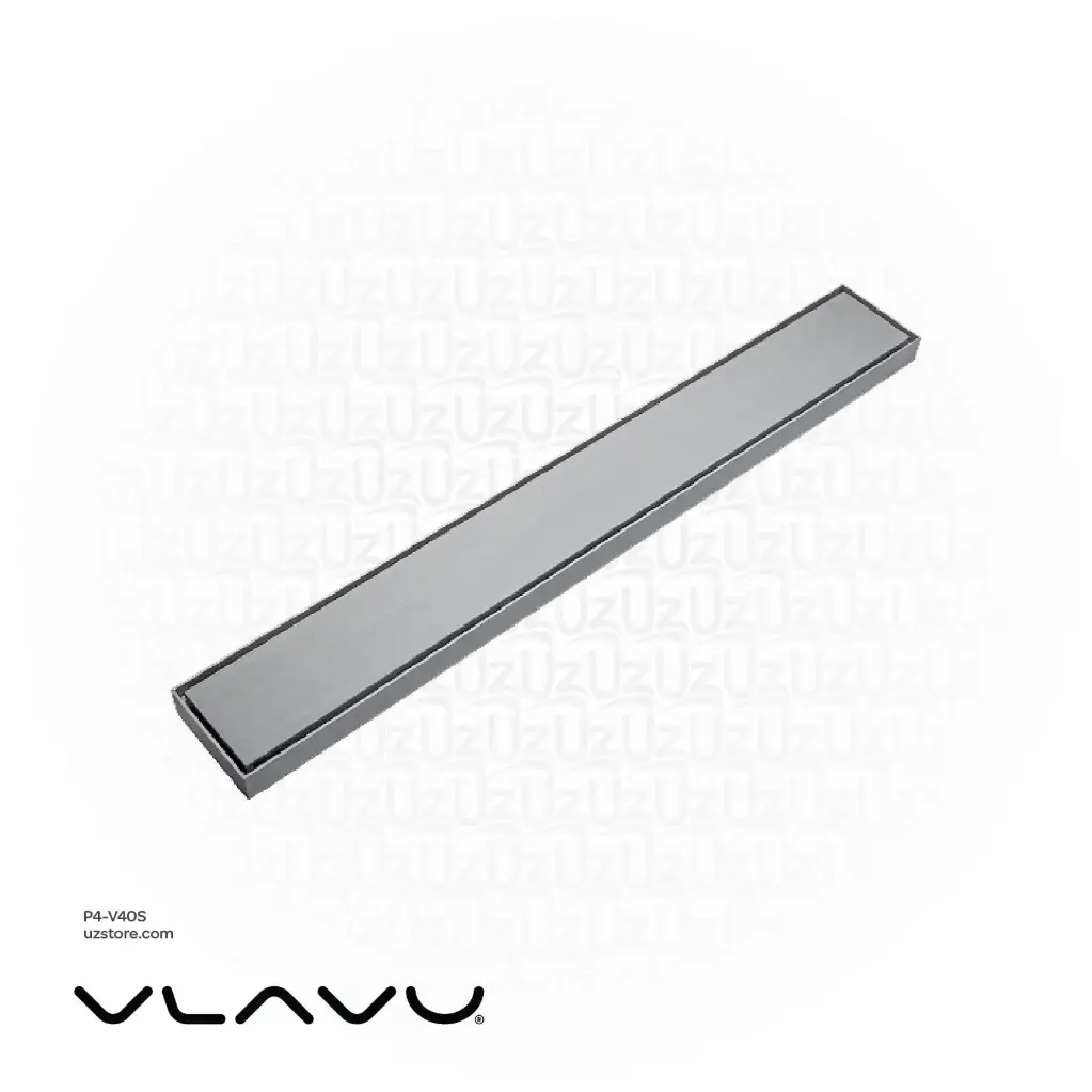 [P4-V40S] Vlavu Linear Drainer (SUS304) – Outlet 50mm (2"), Drainage Accessory, 55×400mm, Brushed SS