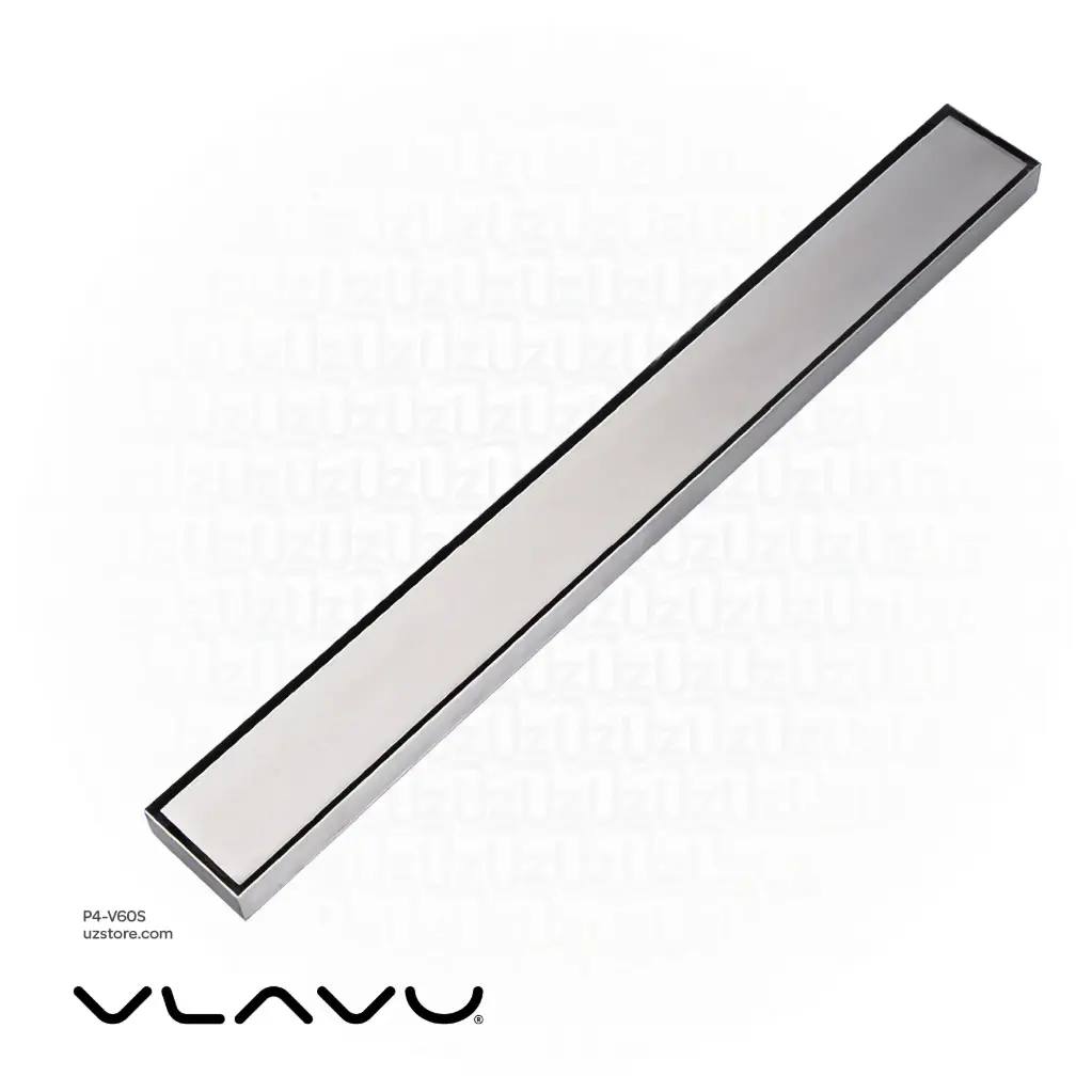 [P4-V60S] Vlavu Linear Drainer (SUS304) – Outlet 50mm (2"), Drainage Accessory, 55×600mm, Brushed SS