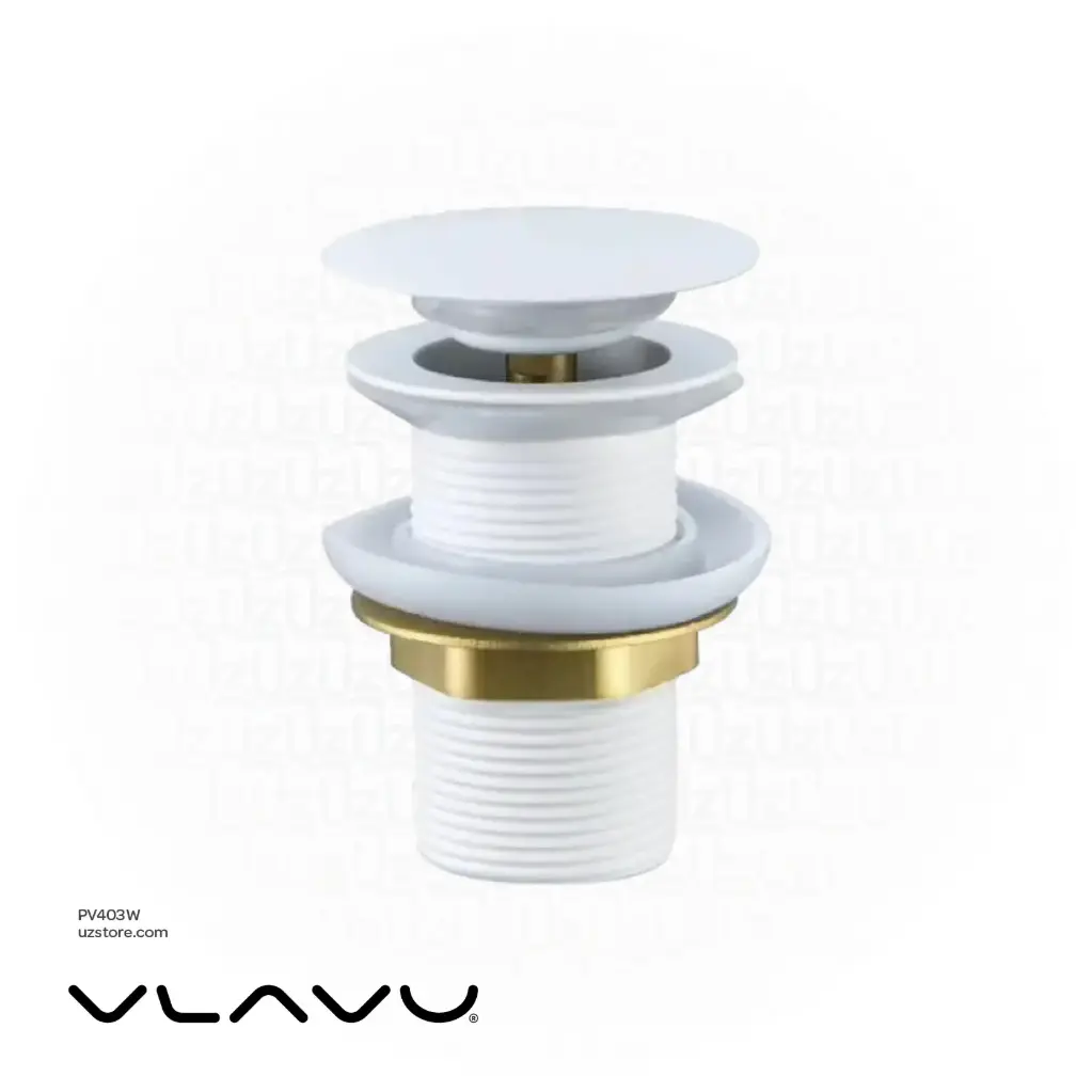 Vlavu Copper Waste Set – Without Overflow Hole – Matt White