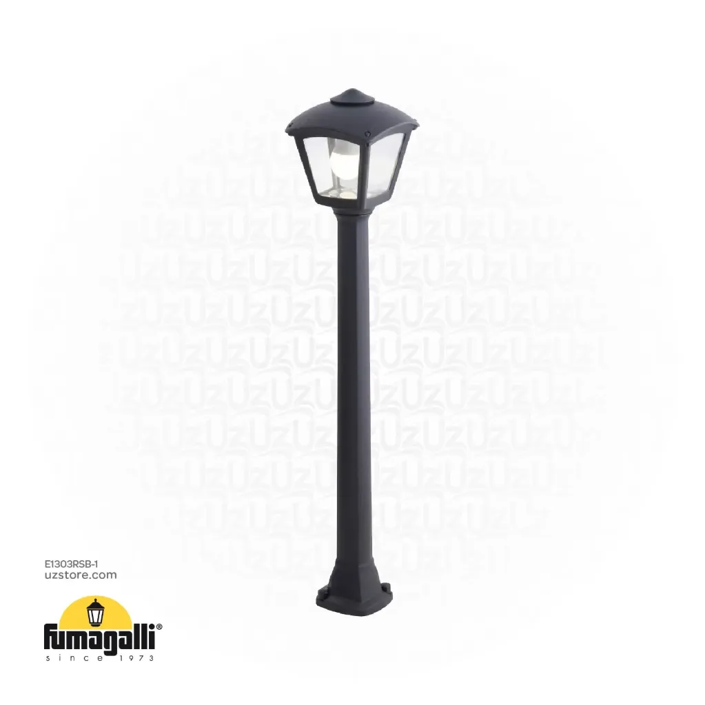 FUMAGALLI GIAFAA/ROBY Black Clear E27 LED 6W 2.7K POLE 1 Meter T20.242.000.AXFIR Made in Italy 