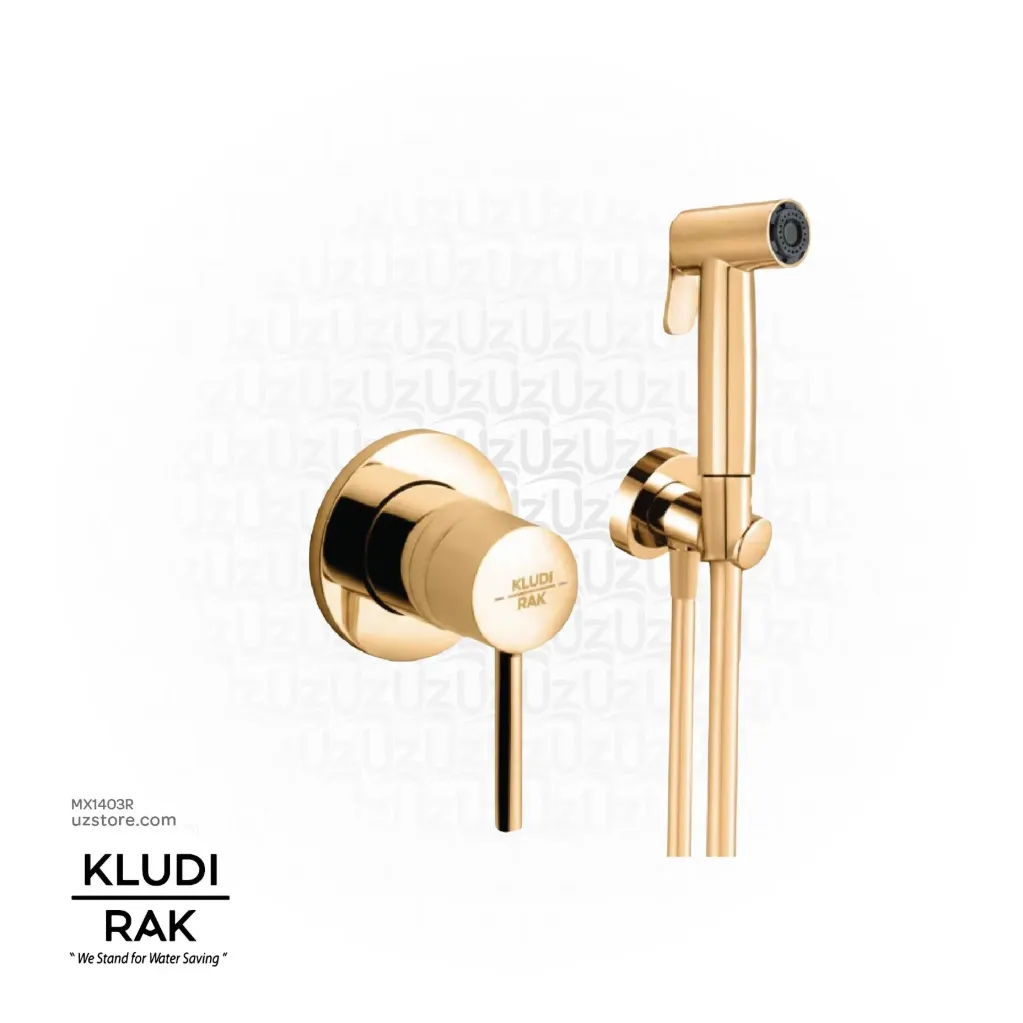 [MX1403R] KLUDI RAK ABS Shattaf with concealed single lever mixer with pre-installation kit RAK3200702.RG1 Rose Gold Gloosy 