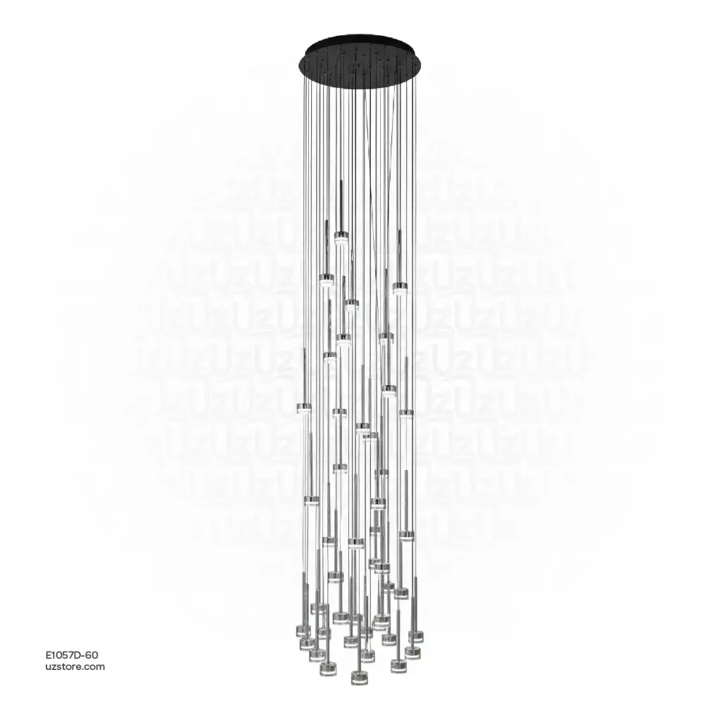 [E1057D-60] Cluster Pendant Light (All Black), Ø80cm, 75W, 3000K , MD20118B-60