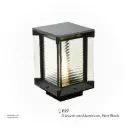 KNVIX - Wall Mount Outdoor Light - E27, 175×175×270mm, Glass+Iron+Aluminum, Matt Black,  999-175