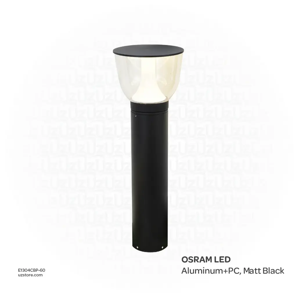 KNVIX - Pole Outdoor Light - 18W, OSRAM LED, /200×H600mm, Aluminum+PC, Matt Black,  6157 H60CM WW