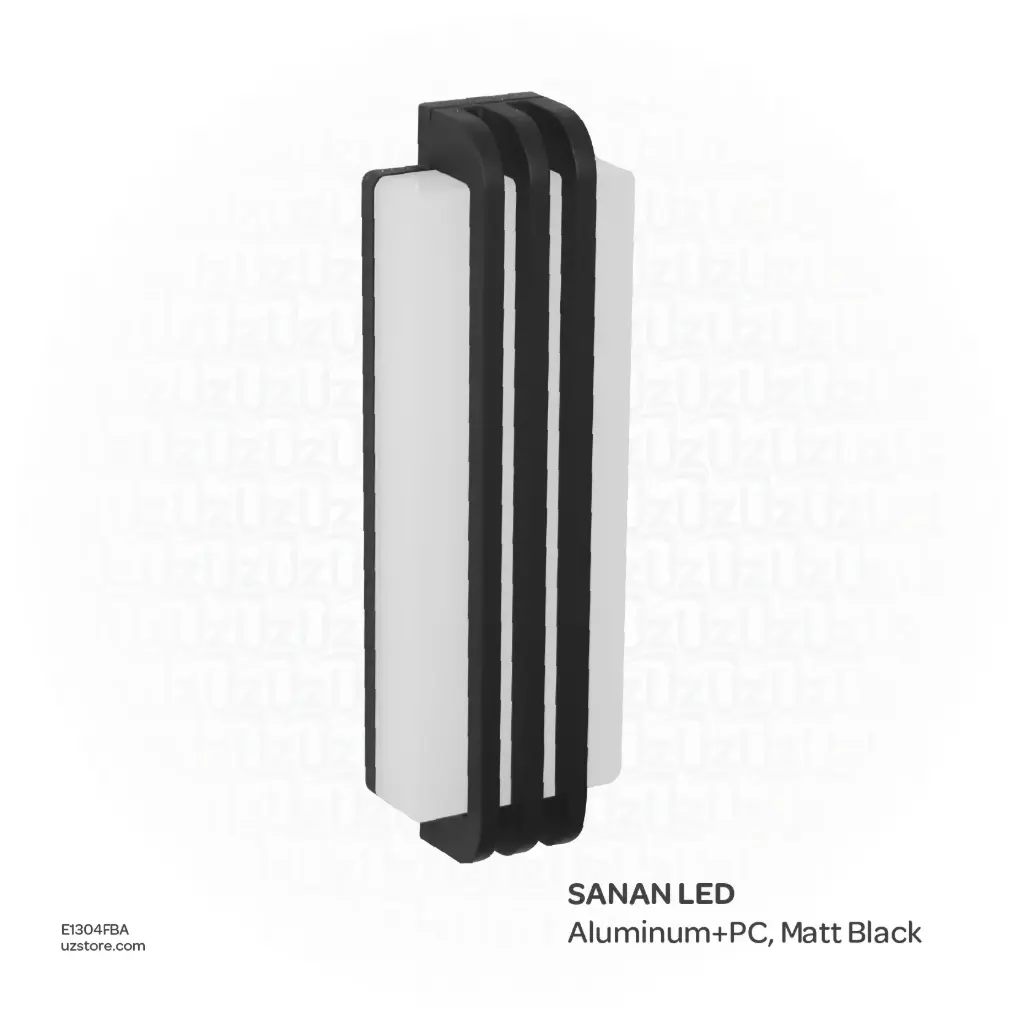 KNVIX - Wall Outdoor Light - 24W, SANAN LED, 45×85×260mm, Aluminum+PC, Matt Black,  6162 WW