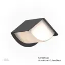 KNVIX - Wall Outdoor Light - 12W, SANAN LED, 110×110×180mm, Aluminum+PC, Matt Black,  3056 WW