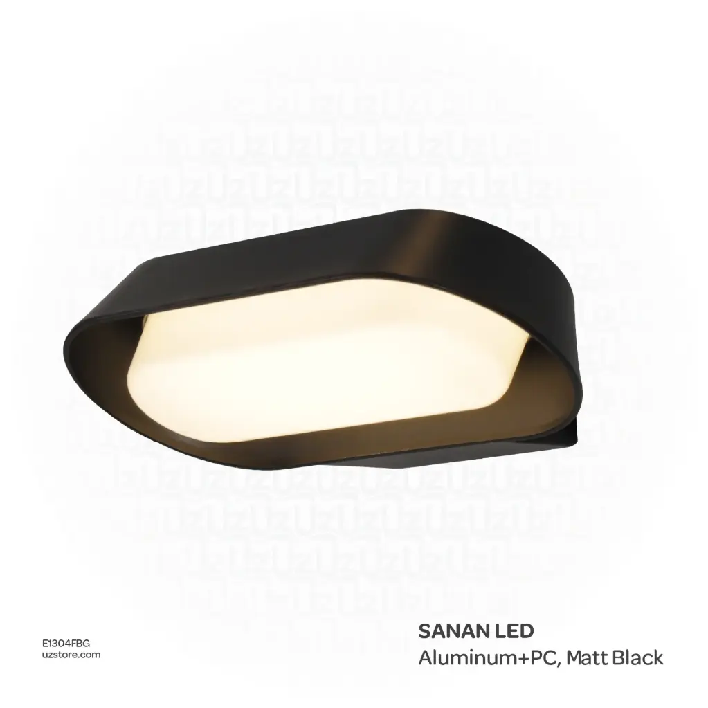 KNVIX - Wall Outdoor Light - 12W, SANAN LED, 155×58×240mm, Aluminum+PC, Matt Black,  6089 WW 12W