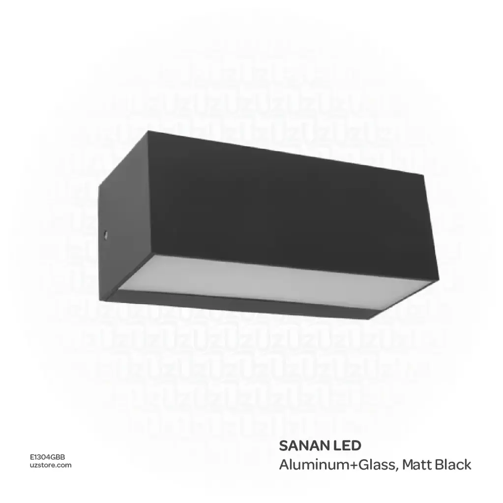 [E1304GBB] KNVIX - Wall Outdoor Light - 14W, SANAN LED, 75×90×180mm, Aluminum+Glass, Matt Black,  6096 WW 14W