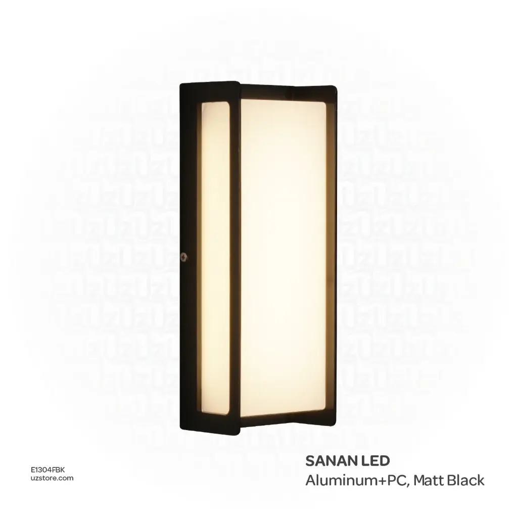 KNVIX - Wall Outdoor Light - 18W, SANAN LED, 100×65×255mm, Aluminum+PC, Matt Black,  6105 WW