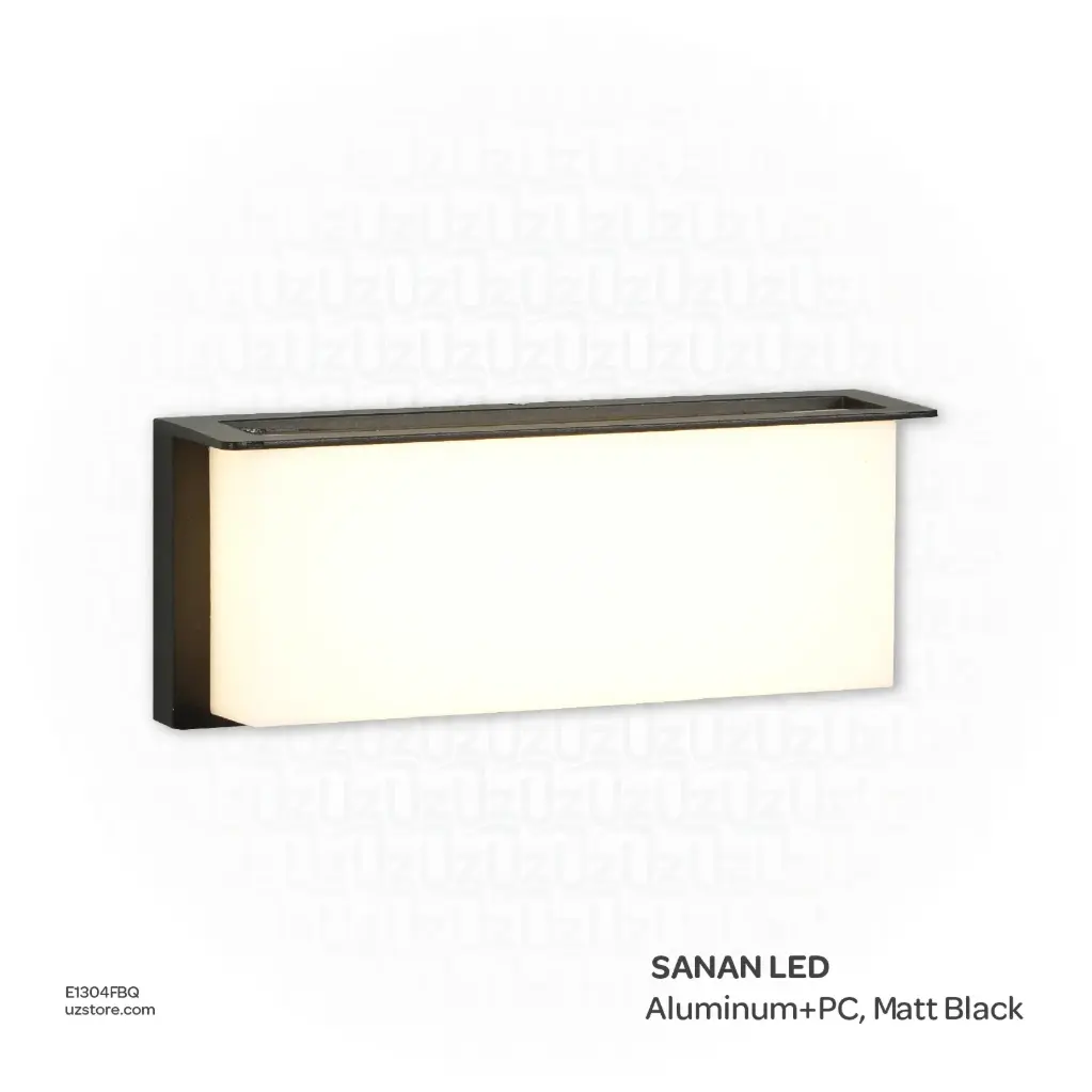 [E1304FBQ] KNVIX - Wall Outdoor Light - 18W, SANAN LED, 100×65×255mm, Aluminum+PC, Matt Black,  6135 WW