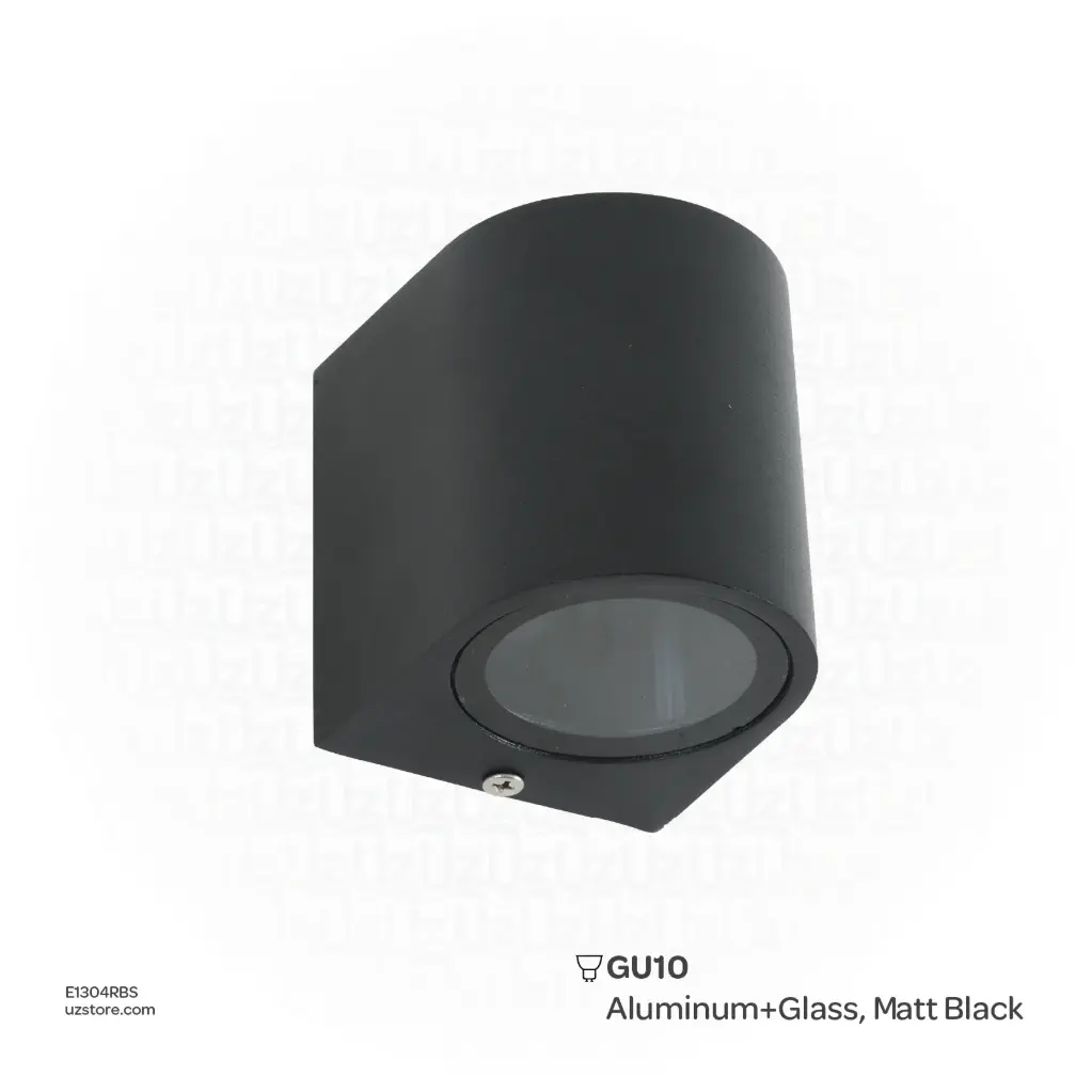 [E1304RBS] KNVIX - Wall Outdoor Light - GU10, 90×65×80mm, Aluminum+Glass, Matt Black,  9004/1 GU10