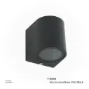 كنفيكس - إضاءة خارجية جدارية- GU10، 90×65×80mm ، ألومنيوم وزجاج، أسود مطفي،  9004/1 GU10