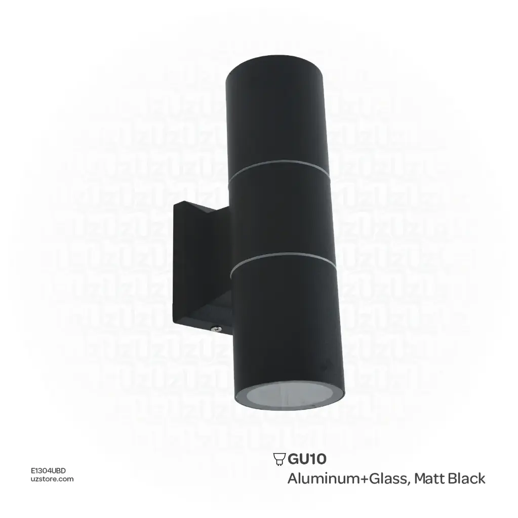 [E1304UBD] KNVIX - Wall Outdoor Light - GU10, 65×112×213mm, Aluminum+Glass, Matt Black,  044-2/65 GU10