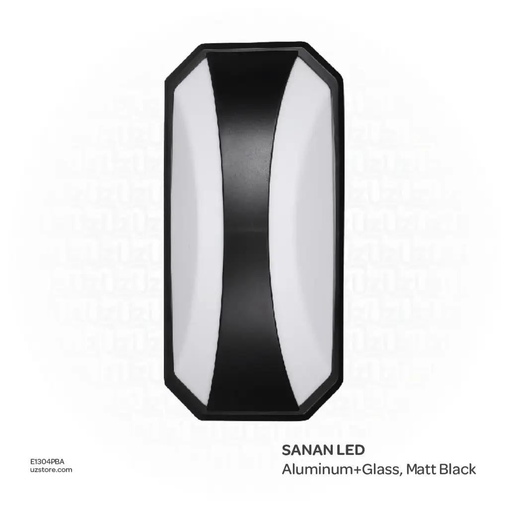 [E1304PBA] KNVIX - Wall Outdoor Light - 24W, SANAN LED, 120×70×235mm, Aluminum+PC, Black,  P1027 WW