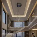 أوبتارا إضاءة معلقة - Ø:800×H3000mm, 3000K, ستانلس ستيل, ذهبي وردي 7079-800-24