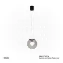 OPTARA Pendant Light - Ø:180×H2500mm, 3000K, Stainless steel+Glass+Marble, Grey D33098-180-1L